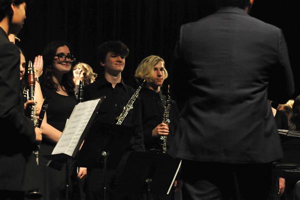 Students performing at the 2023-2024 All County Band Concert